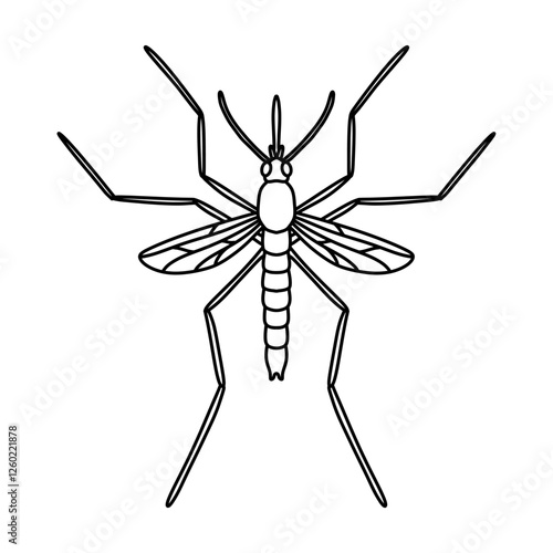 Mosquito icon flat design template vector illustration. mosquito line art drawing vector