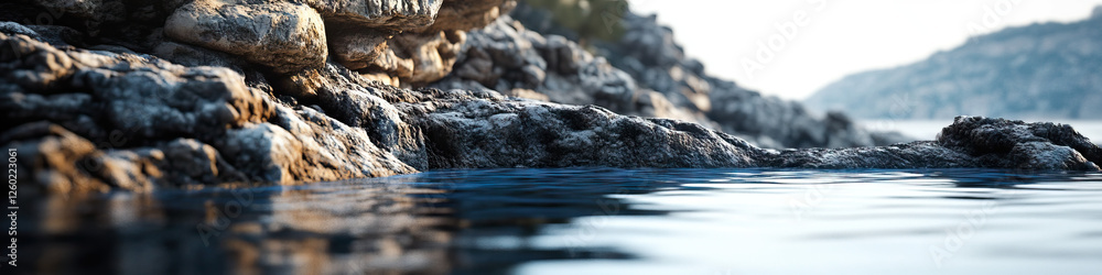 Rocks and Calm Water at Shoreline