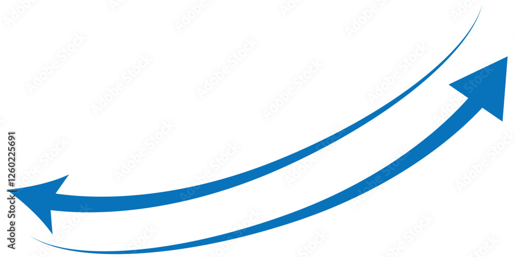 Blue dual sided arrow. Arrow indicated the direction symbol. Curved arrow sign. Double arrows icon. Two side arrows icon symbol. vector illustrator Blue dual sided arrow. Arrow indicated the direction symbol. Curved arrow sign. Double arrows icon. Two side arrows icon symbol. vector illustrator