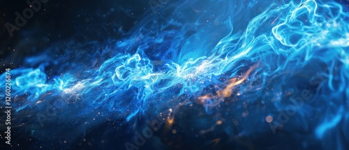 Wallpaper Mural Abstract blue wave of energy flowing through dark space Torontodigital.ca