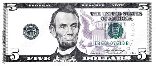 U.S. 5 dollar border with empty middle area