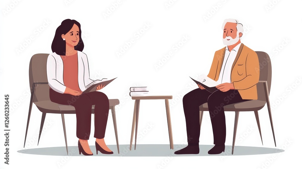 Marriage Therapy with Counselor: Husband and Wife During Session