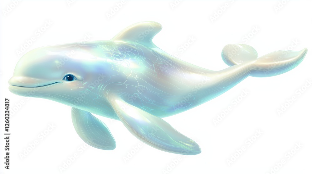 Obraz premium Beluga whale swimming gracefully in arctic waters digital artwork serene environment underwater perspective