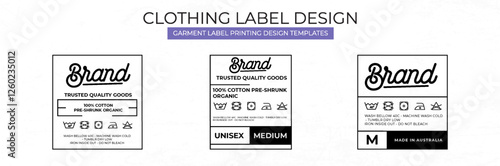Set of Clothing label printed templates design