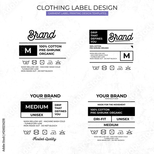 Set of Clothing label printed templates design