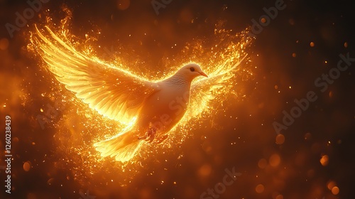 Wallpaper Mural winged dove in flames a representation of the new testament holy spirit Torontodigital.ca