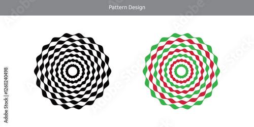 착시효과를 일으키는  회전하느 원형 패턴 디자인