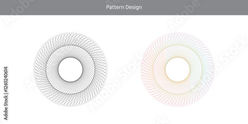 입체모양 도넛의 패턴 라인 디자인