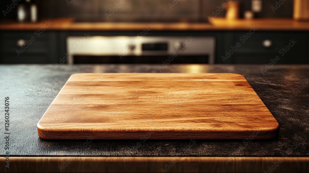 Fototapeta premium Detailed Cutting Board on Granite Surface