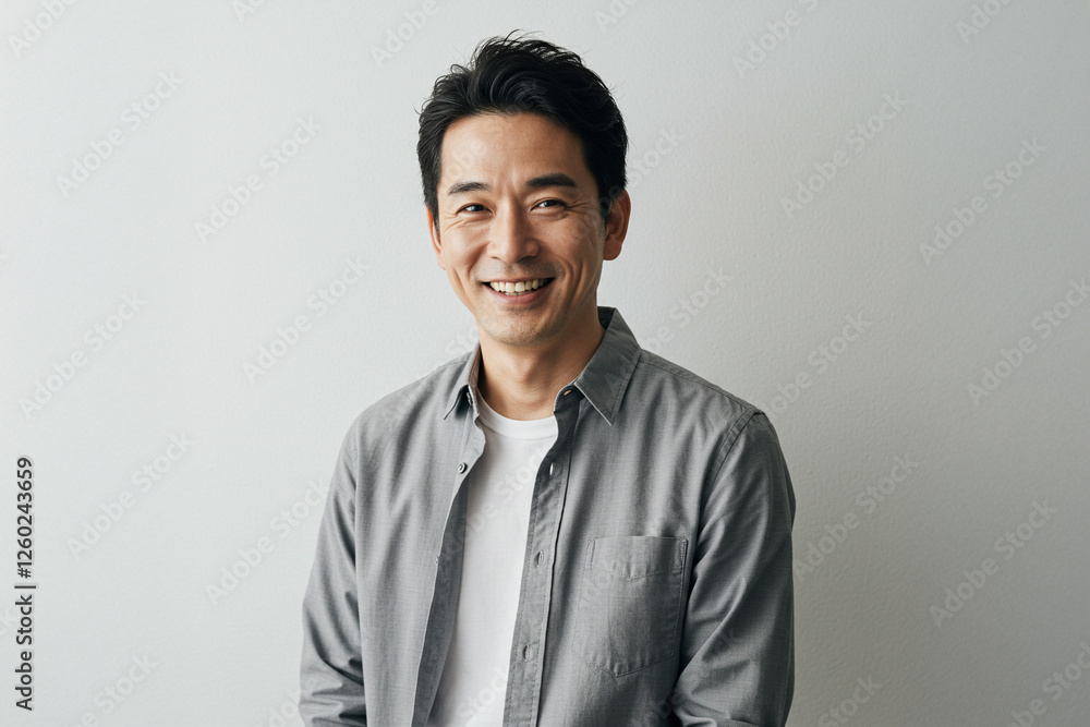 笑顔の中年男性、40代、ポートレート、ミドルエイジ 笑顔の中年男性、40代、ポートレート、ミドルエイジ