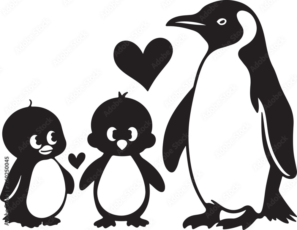 Obraz premium two penguins with a heart