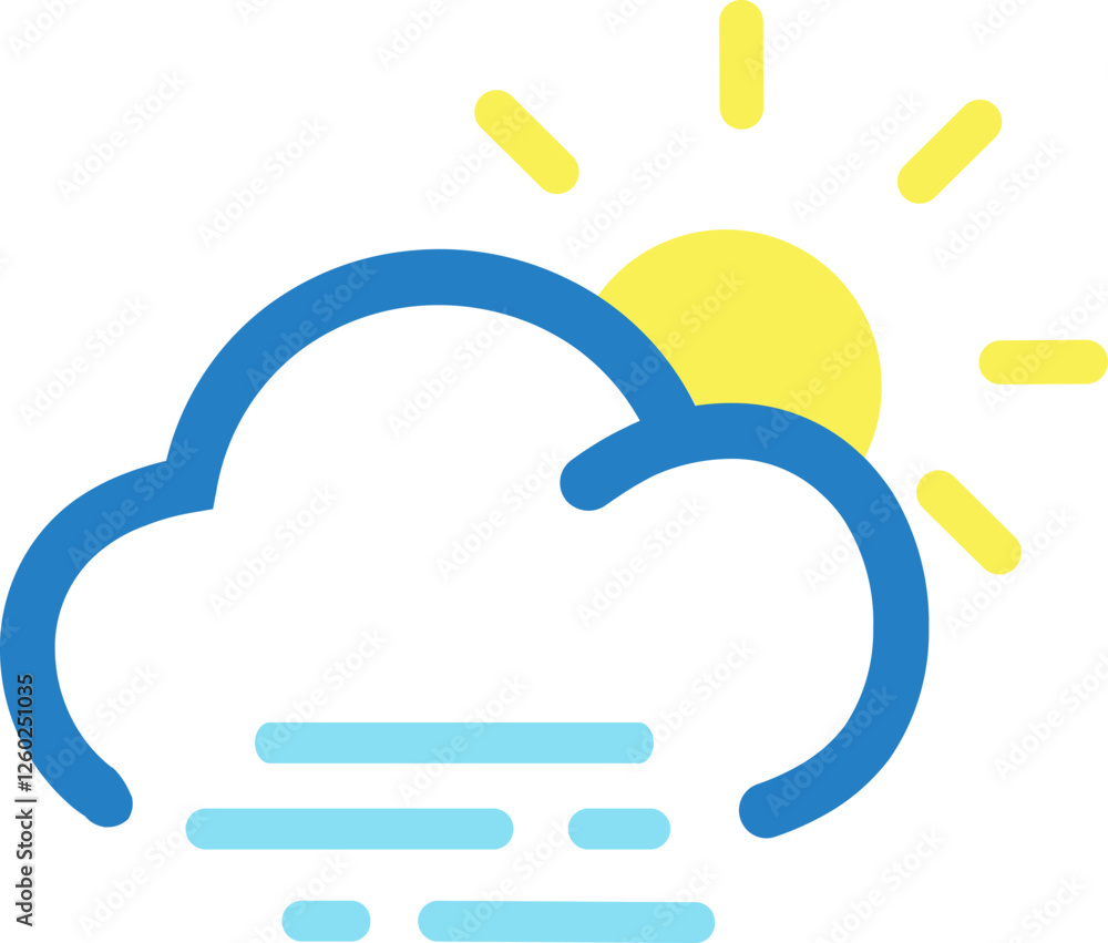 Day cloud fog icon