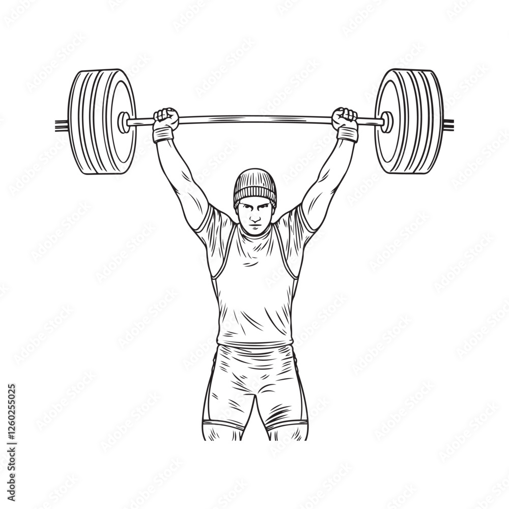 Obraz premium Strong Sportsman Silhouette - Minimalist Athlete Sketch - Sportsman Vector - Sportsman Doodle - Sports Illustration - Sportsman Figure Line Art