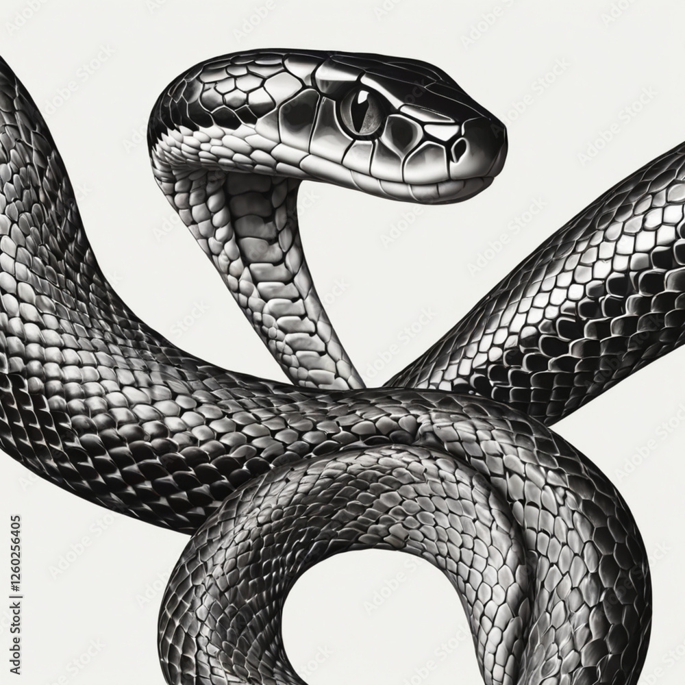 Fototapeta premium snake on a black background