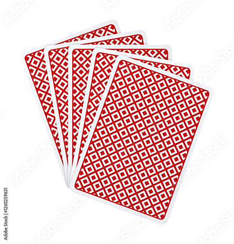 Fan of playing cards backs.