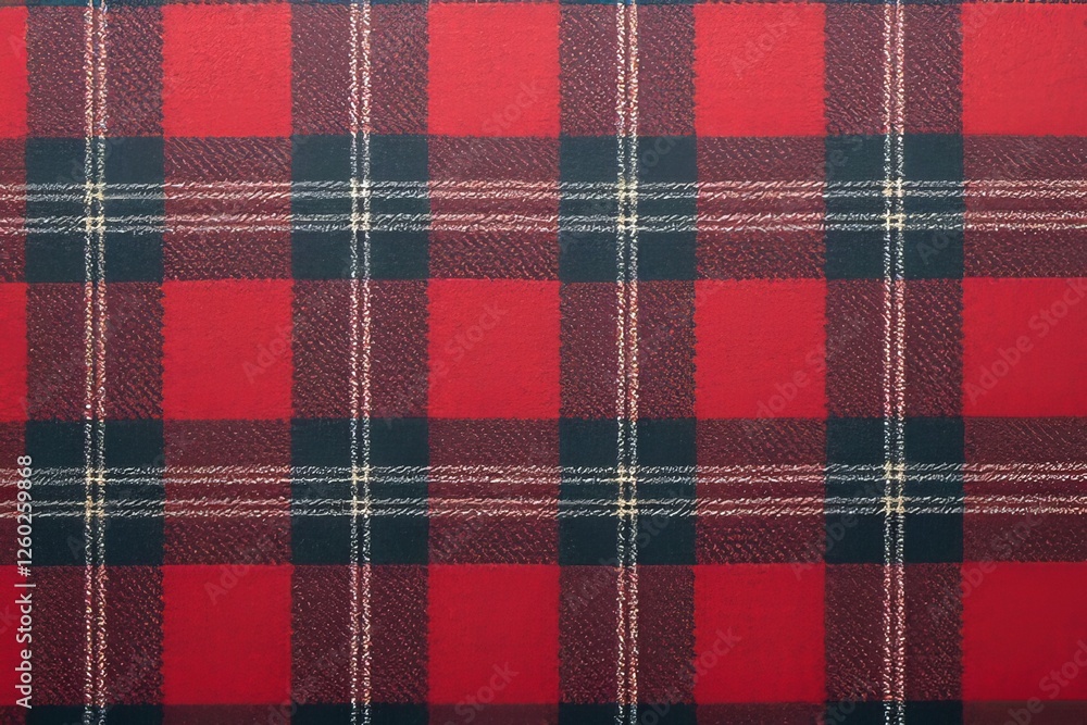 Red and Black Plaid Fabric Texture Close Up Red and Black Plaid Fabric Texture Close Up