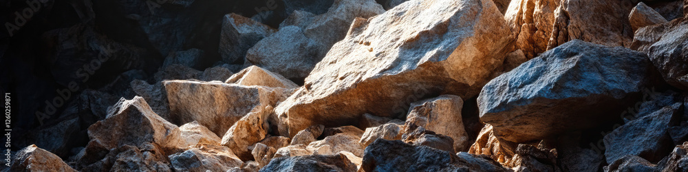 Pile of Tan and Grey-Blue Rocks in Sunlight Pile of Tan and Grey-Blue Rocks in Sunlight