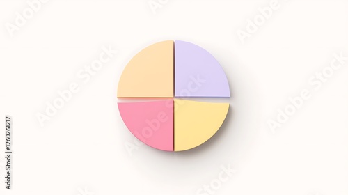 Free Download Minimalist pie chart design with pastel-colored segments on a white background - GFXLoad