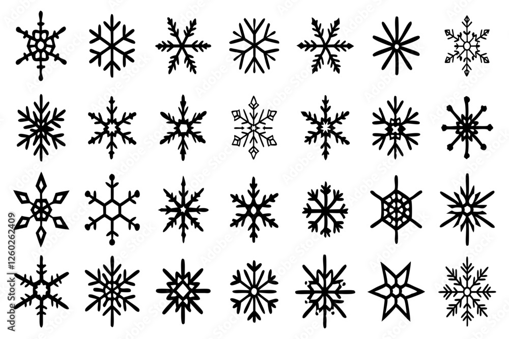 Snowflake Vector Icons set– for winter holiday decoration, Christmas & New Year | SVG Collection Snowflake Vector Icons set– for winter holiday decoration, Christmas & New Year | SVG Collection