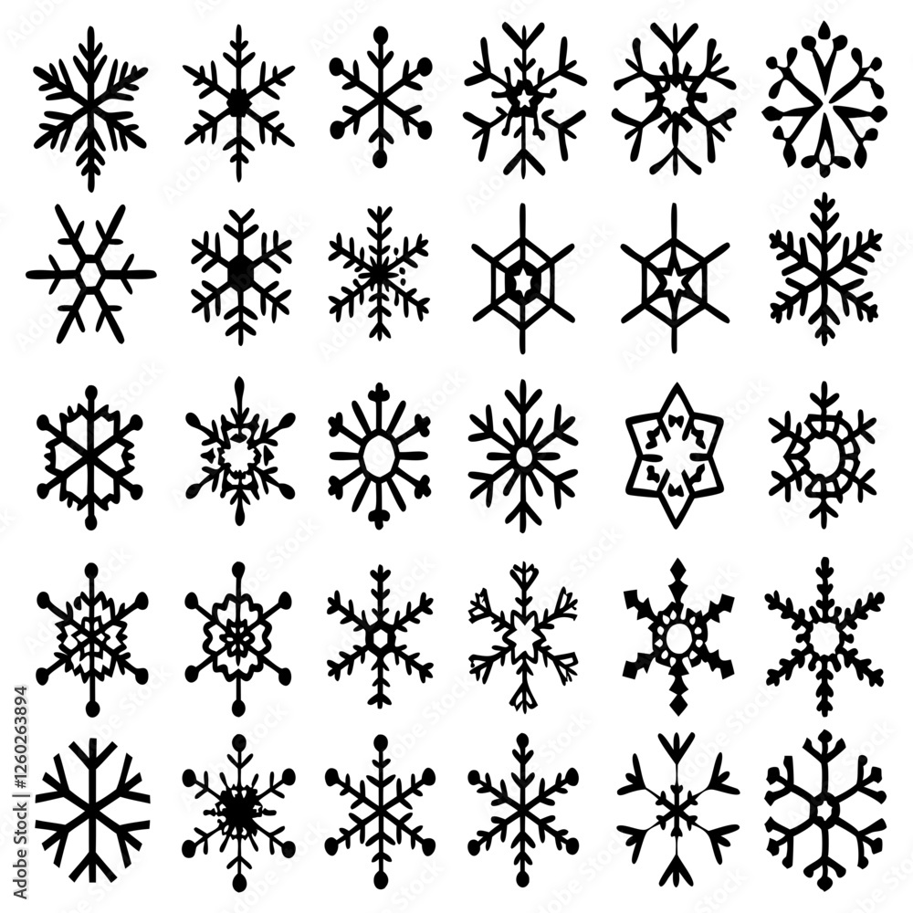 Snowflake Vector Icons set– for winter holiday decoration, Christmas & New Year | SVG Collection Snowflake Vector Icons set– for winter holiday decoration, Christmas & New Year | SVG Collection
