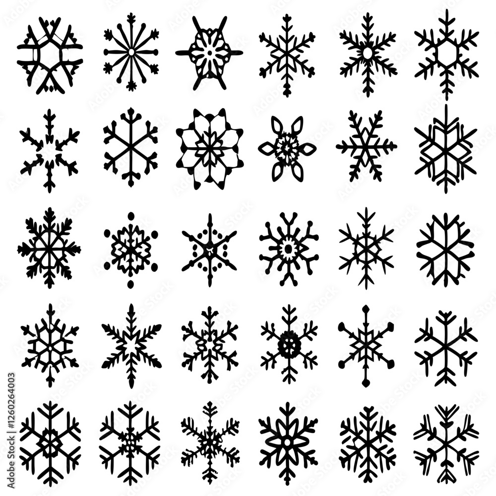 Snowflake Vector Icons set– for winter holiday decoration, Christmas & New Year | SVG Collection Snowflake Vector Icons set– for winter holiday decoration, Christmas & New Year | SVG Collection