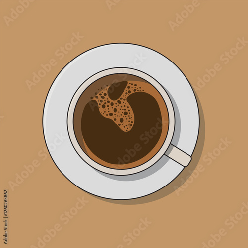 Foamy coffee in a cup