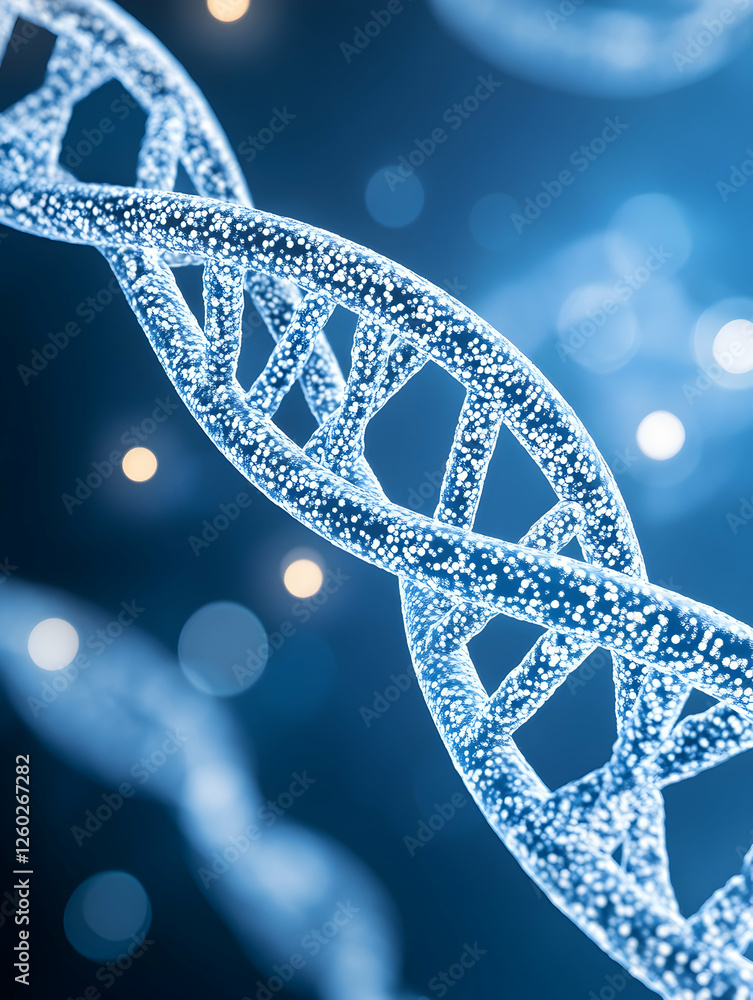 DNA double helix structure model on a dark background used to illustrate science DNA double helix structure model on a dark background used to illustrate science