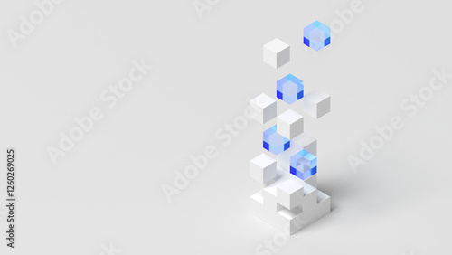 Bild auf Leinwand Abstract cubes. Floating. 3d illustration.