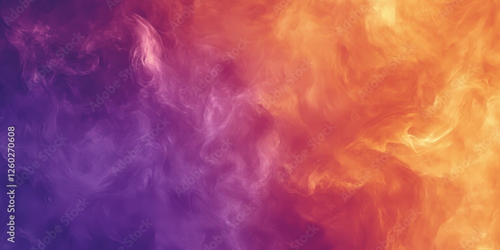 Fototapeta premium A vibrant swirl of fiery orange, bright yellow, and deep purple in a mesmerizing abstract dance, evoking the energy of an intense flame