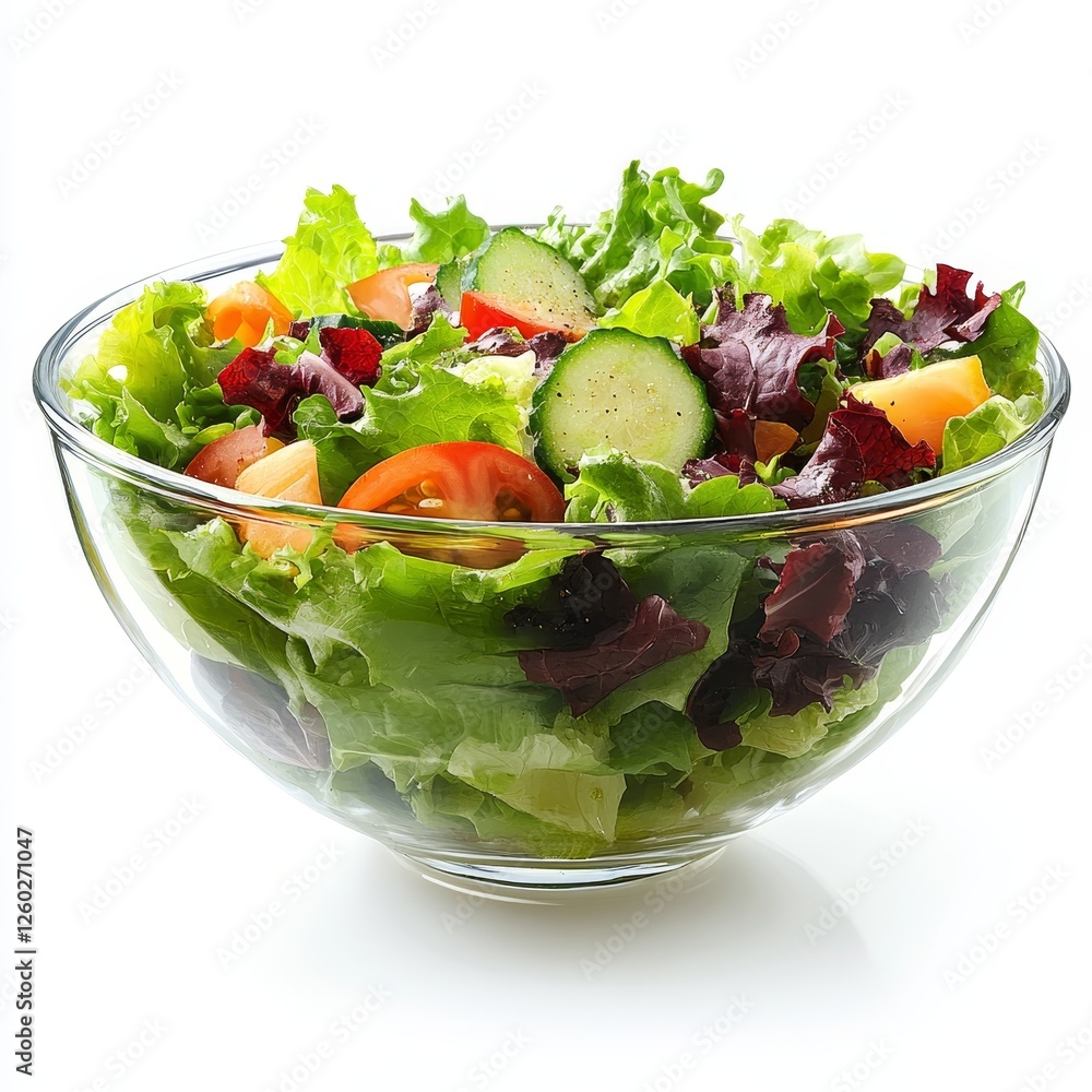 Fresh vegetable salad in a bowl isolated on clean white background, healthy eating, vegan lifestyle, and nutrition concept with vibrant greens, tomatoes, and cucumbers. Fresh vegetable salad in a bowl isolated on clean white background, healthy eating, vegan lifestyle, and nutrition concept with vibrant greens, tomatoes, and cucumbers.