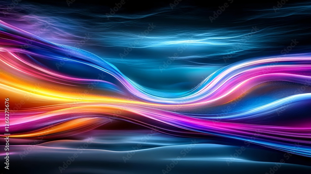 Abstract Neon Waves, Vibrant Colors - Abstract art Abstract Neon Waves, Vibrant Colors - Abstract art