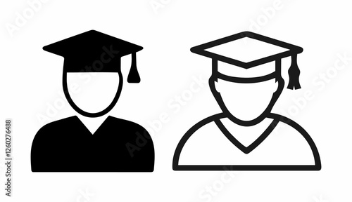 Two Silhouette Icons of Graduates