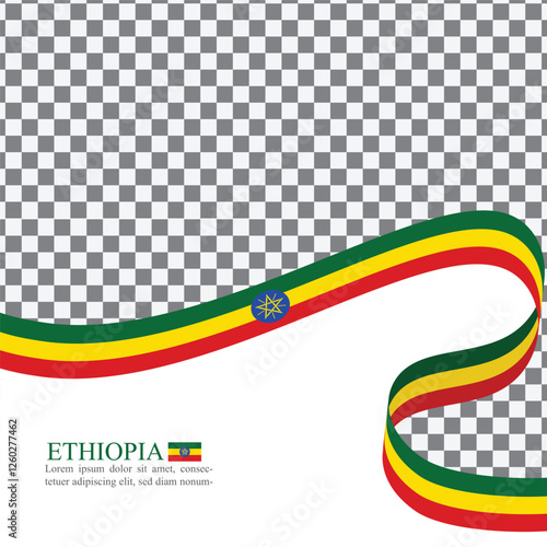 Ethiopia national flag ribbon stock vector