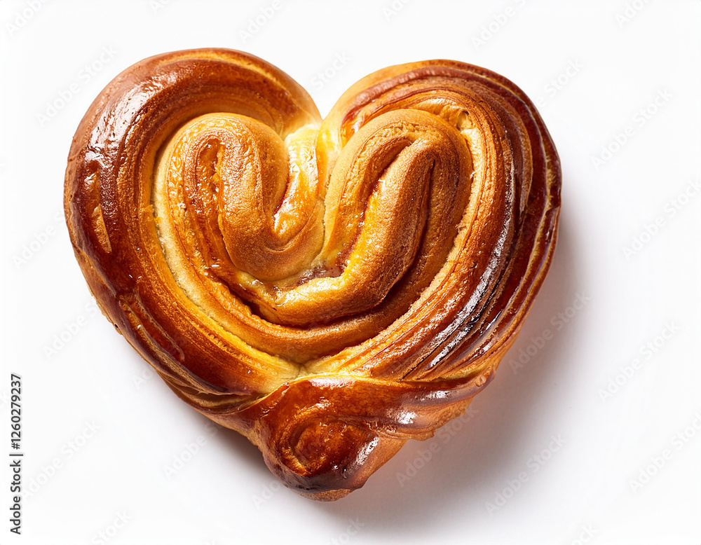 Fototapeta premium heart shaped pastry isolated on a white background