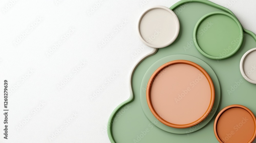 Abstract Display of Round Plates in Pastel Colors Abstract Display of Round Plates in Pastel Colors