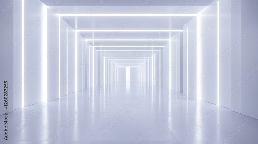 Fototapeta premium bright white futuristic corridor