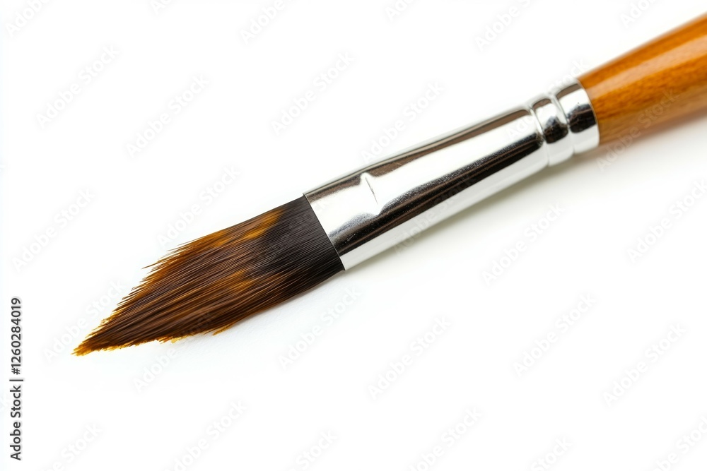 Paintbrush isolated on white background with metallic sheen. AI image Paintbrush isolated on white background with metallic sheen. AI image