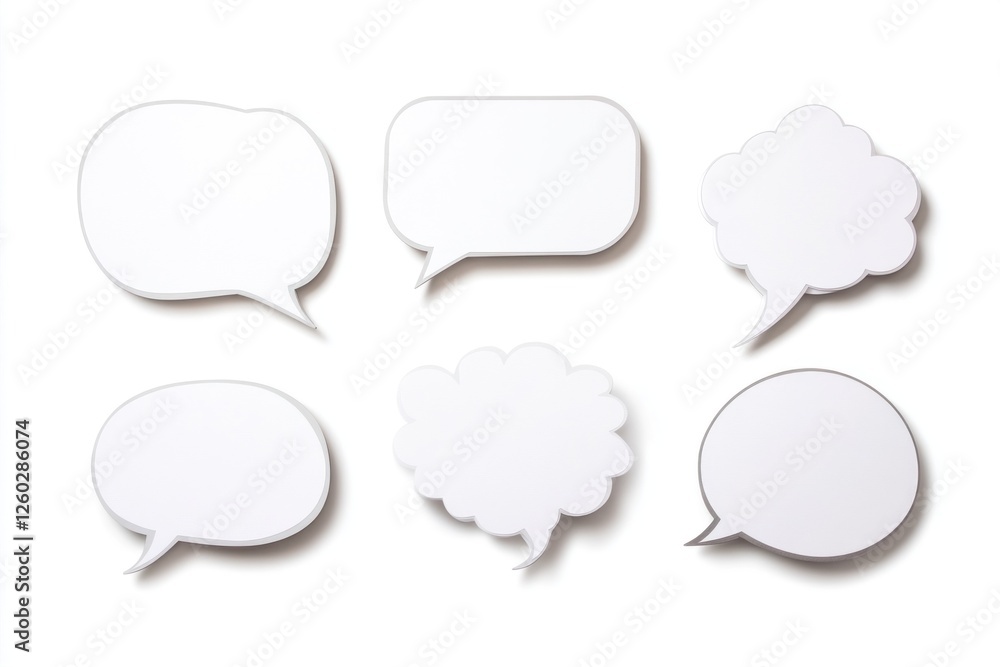 Set of empty white speech bubbles for chatting Set of empty white speech bubbles for chatting