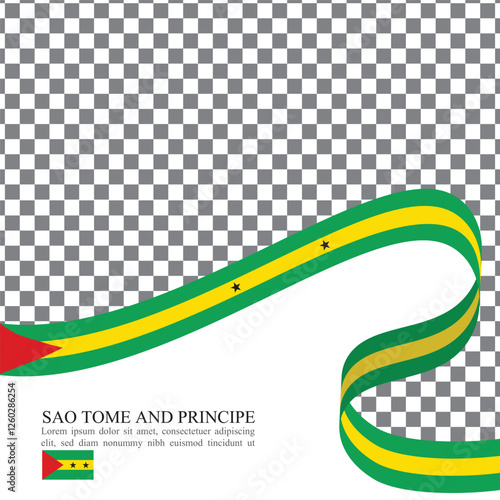 Sao Tome and Principe national flag ribbon stock vector