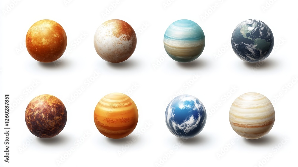 Set of icons for games. Planets. Isolated on white background
Set of icons for games. Planets. Isolated on white background