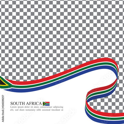 south africa national flag ribbon stock vector