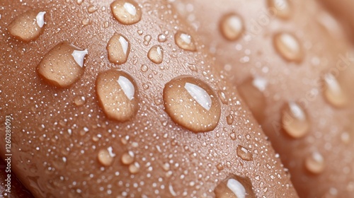   a close up of a person's skin with water droplets glistening on it, creating a beautiful and serene atmosphere