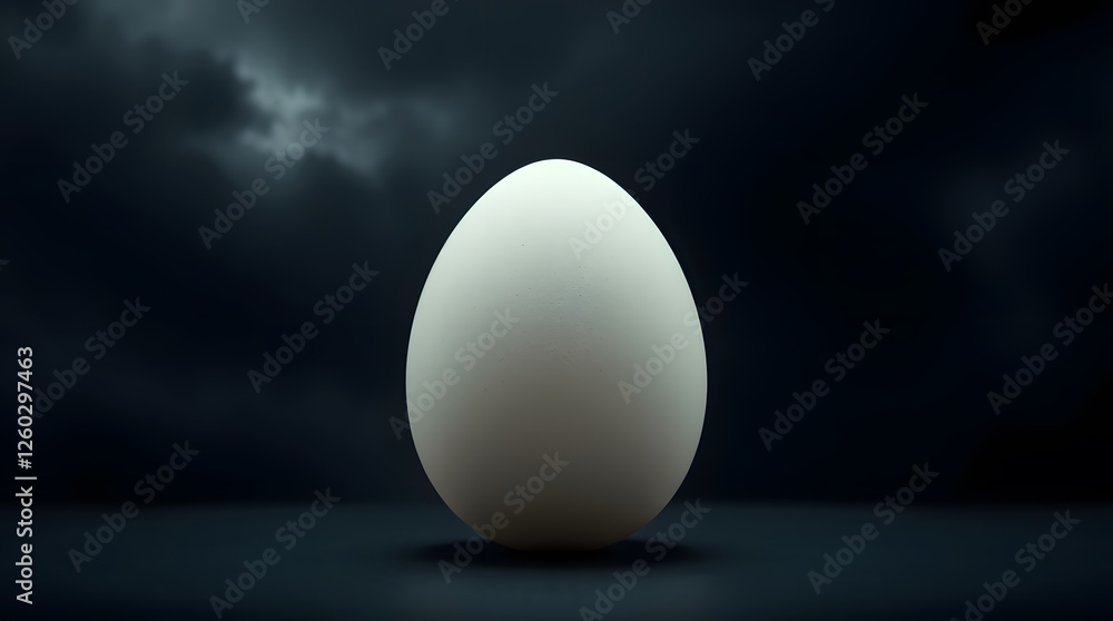 Egg Standing Alone Against a Dark Dramatic Moody Background Still Life Egg Standing Alone Against a Dark Dramatic Moody Background Still Life