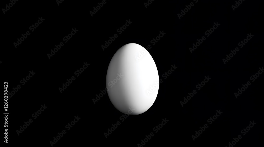 Egg Still Life Simple White Egg on Black Background with Light Egg Still Life Simple White Egg on Black Background with Light