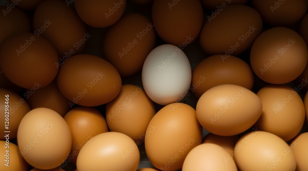 Brown and White Eggs Together Representing Diversity and Uniqueness