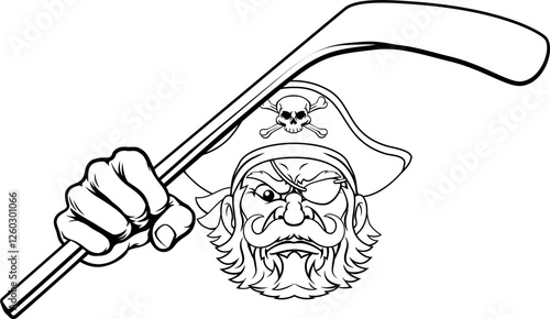 Photography Pirate Ice Hockey Sports Mascot Cartoon