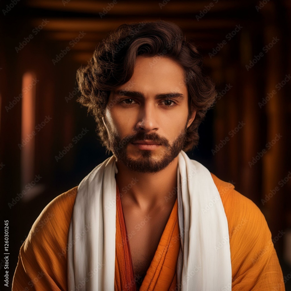 Fototapeta premium A dramatic shot of a climber scaling a steep rock face with a breathtaking landscape stretching below.