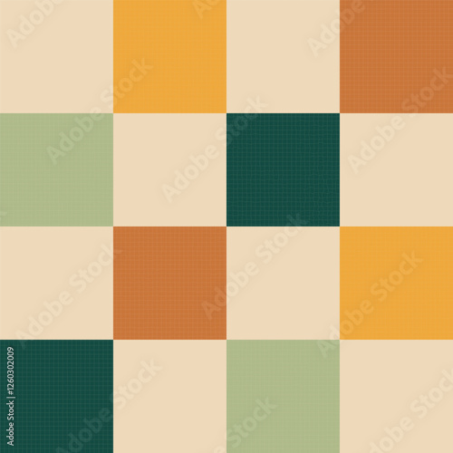 Earth Tone Checkered Grid