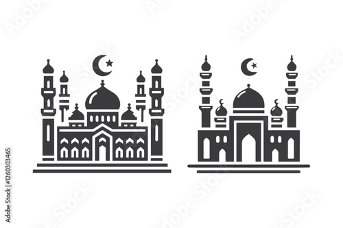 Islamic Mosque Silhouette—Minimalist Eid and Ramadan Design