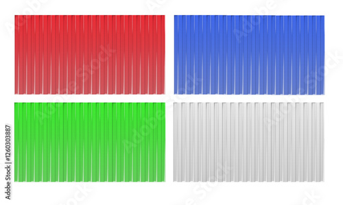 Galvanized iron for fences, walls, roofs. House remodel corrugated metal roof siding, profiled sheeting. Vector